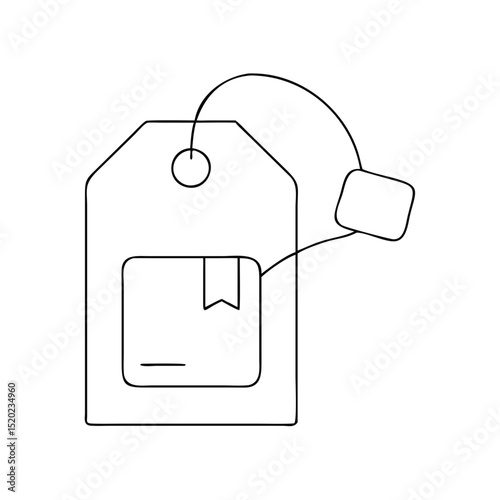 Delivery tag label with a string, minimalist design on a white background for logistics concept