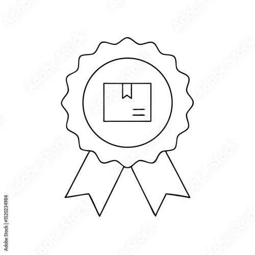 Express delivery badge icon with a delivery truck in a minimalist design on a white background
