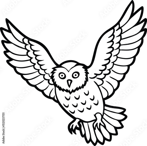 Majestic Snowy Owl in Flight A Wintertime Illustration
