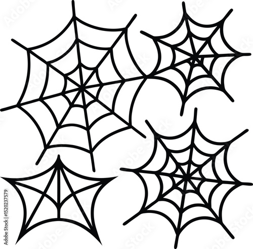 Spider Web Silhouettes – Vector Set for Halloween Designs