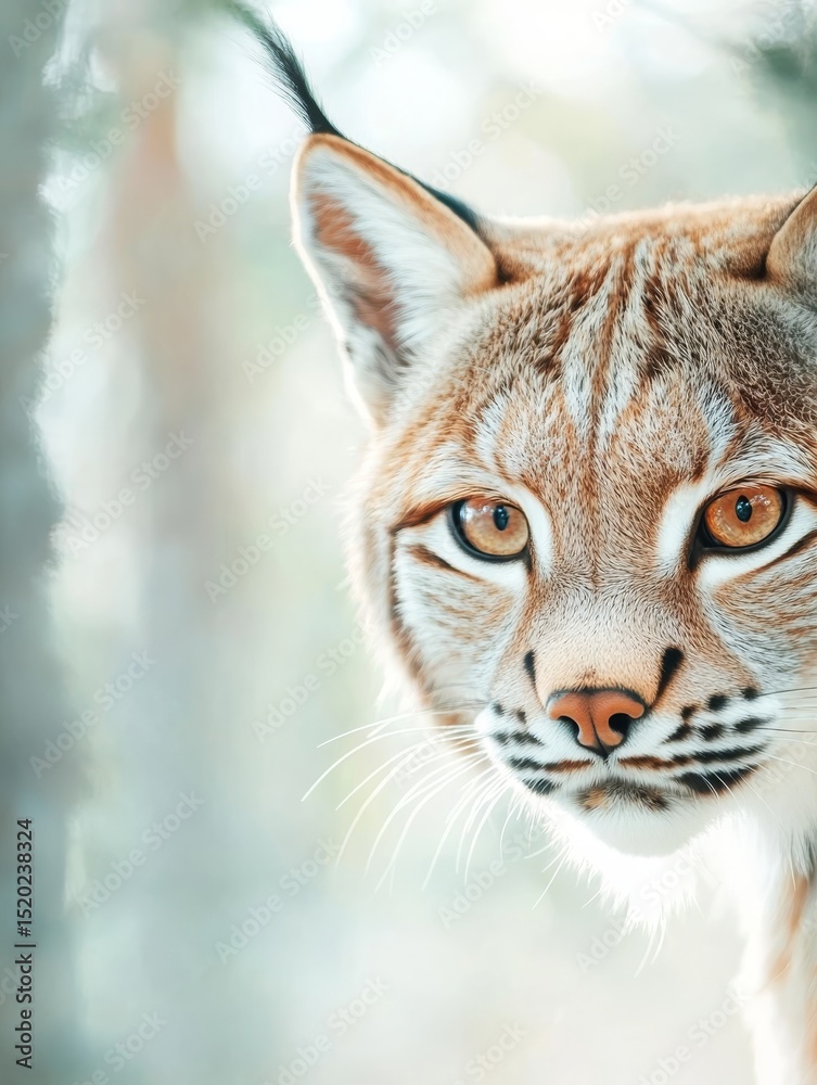Fototapeta premium Close-Up Portrait of Lynx in Nature 