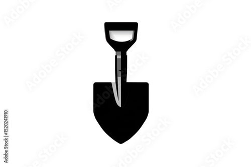 shovel icon gardening or construction theme black flat design isolated vector isolated on transparent background photo