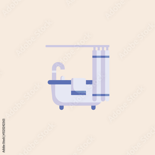 Bathtub icon flat vector design.