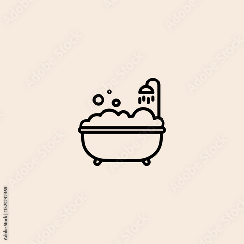Bathtub icon flat vector design.