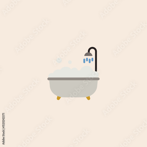 Bathtub icon flat vector design.
