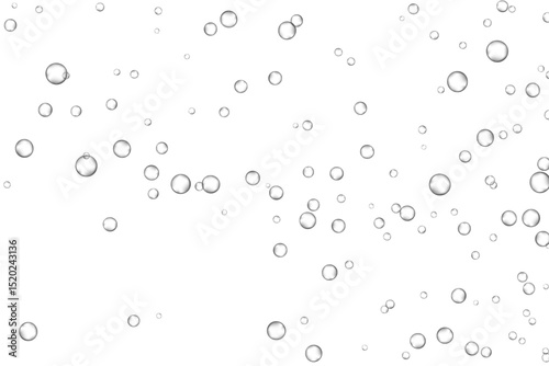 Air bubbles, oxygen, champagne crystal clear, isolated on white background modern design. Vector illustration EPS 10.