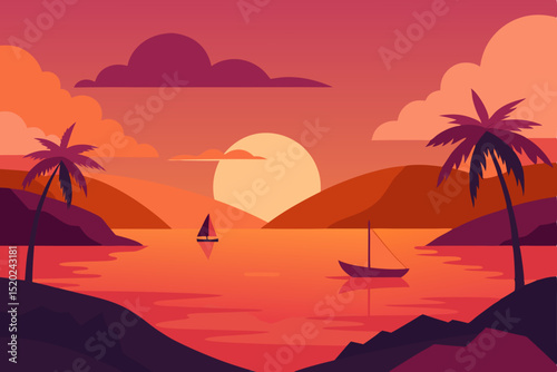 sunset on the beach