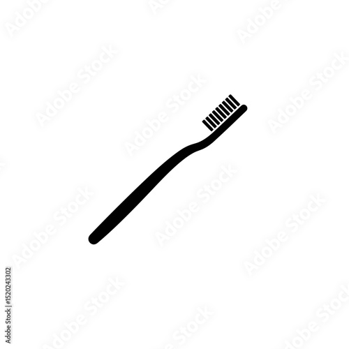 Black toothbrush vector on for dental hygiene concept. Dental clinics and healthy teeth concept. Everyday routine for prevention cavities 