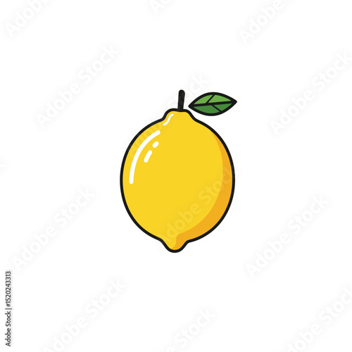 Vector illustration of lemon for vegan and vegetarian ingredients. Healthy food and acidic salad dressing, harvest and season for fruit ripening