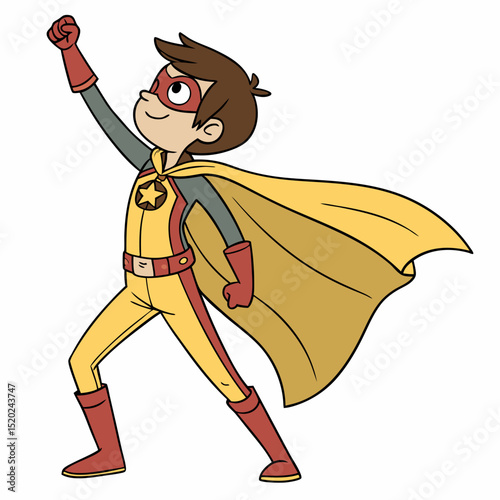 little super hero kid concept vector