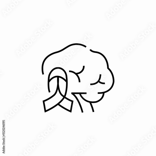 brain awareness ribbon icon sign vector