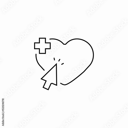 click heart health icon sign vector