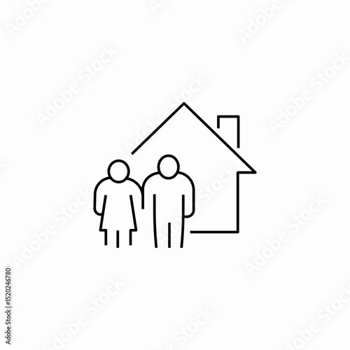 couple in house icon sign vector