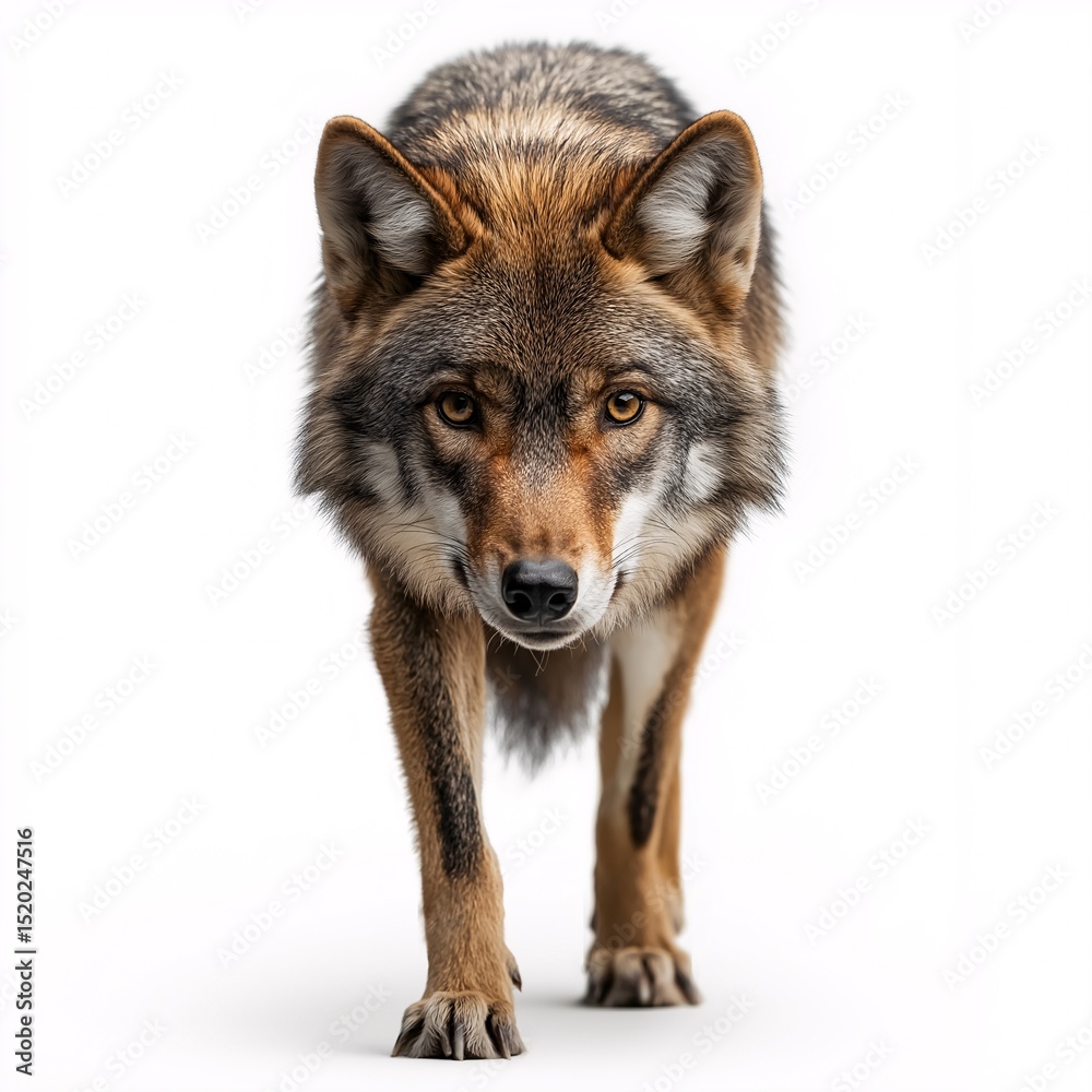 Fototapeta premium Grey Wolf. The Fierce Predator of North America's Wild Ecosystem