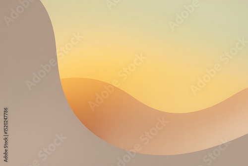 Minimalist curves with soft, warm tones evoking gentle landscapes or abstract dunes
