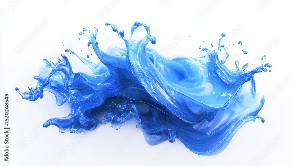 Fototapeta premium Vibrant blue liquid splash