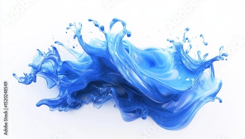 Vibrant blue liquid splash
