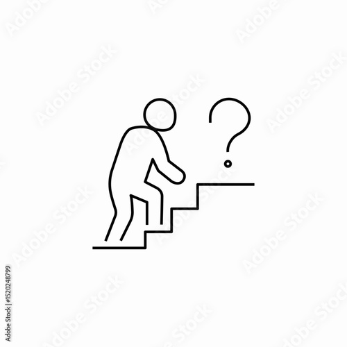 person on stairs icon sign vector