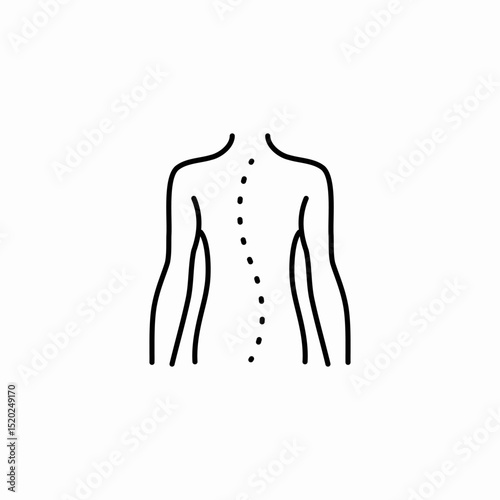 spinal scoliosis curve icon sign vector