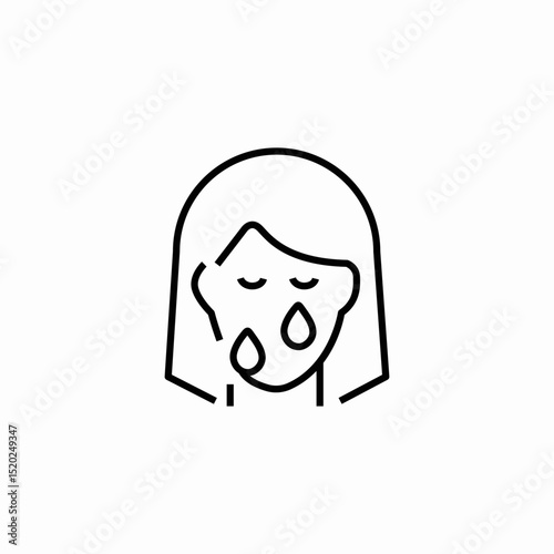 woman crying sad icon sign vector