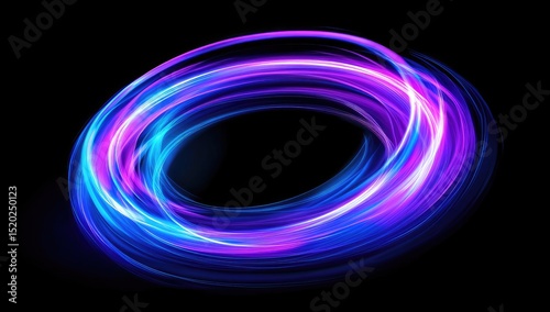 Abstract oval neon swirl
