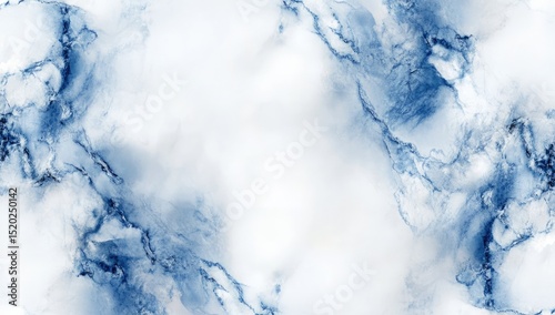 Abstract marble pattern with white and blue veins