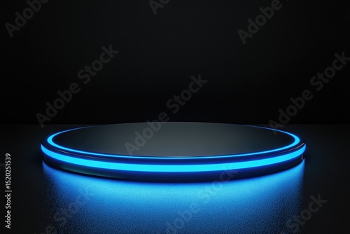 Circular, glowing platform in dark background