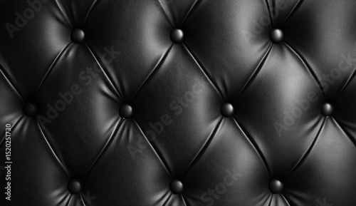 Black tufted leather upholstery