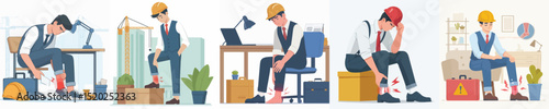 leg pain architect character vector