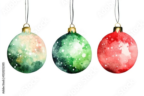 Watercolor Christmas Ornaments (4)