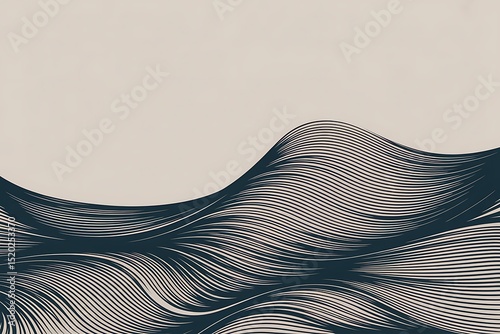 Harmonious linear waves on neutral backdrop creating a soothing optical rhythm