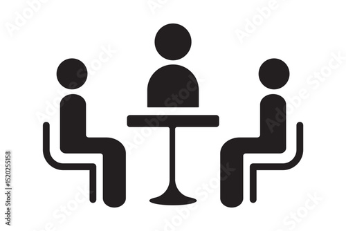 boardroom meeting icon vector black and white business on Transparent Background. EPS 10.