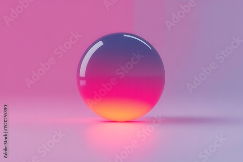 Reflective sphere gradient rendering showcasing violet, pink, and yellow color