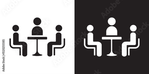 boardroom meeting icon vector black and white business on Transparent Background. EPS 10.