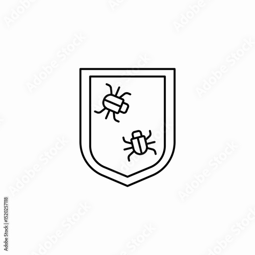 bug shield protection icon sign vector