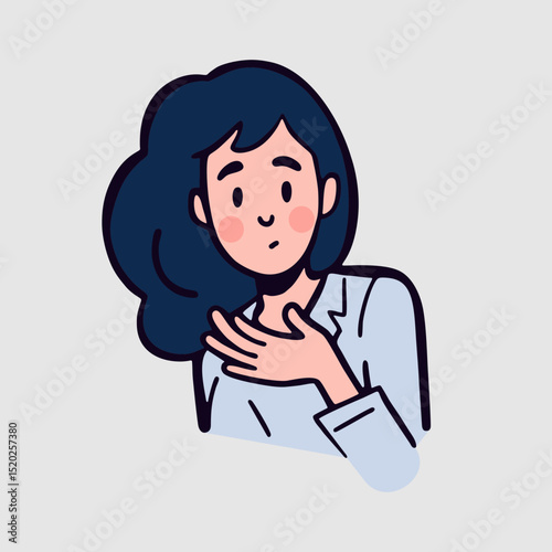 Stressed young woman with anxious emotion