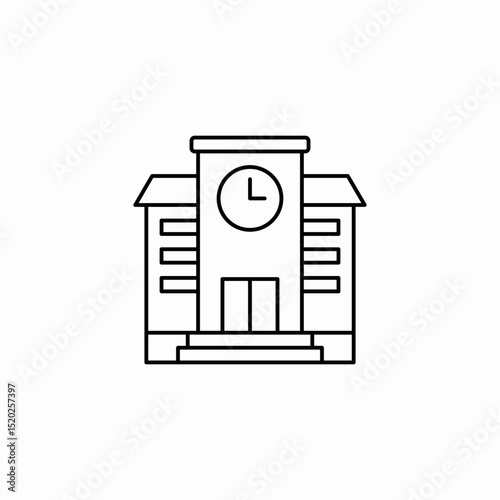 clock tower building icon sign vector