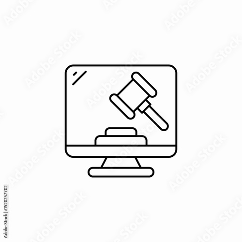 cyber law icon sign vector