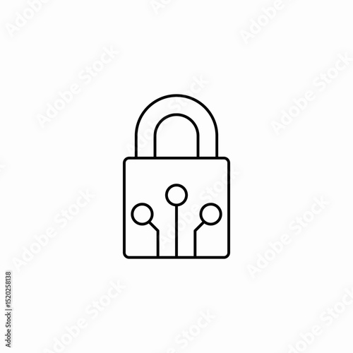 digital padlock icon sign vector