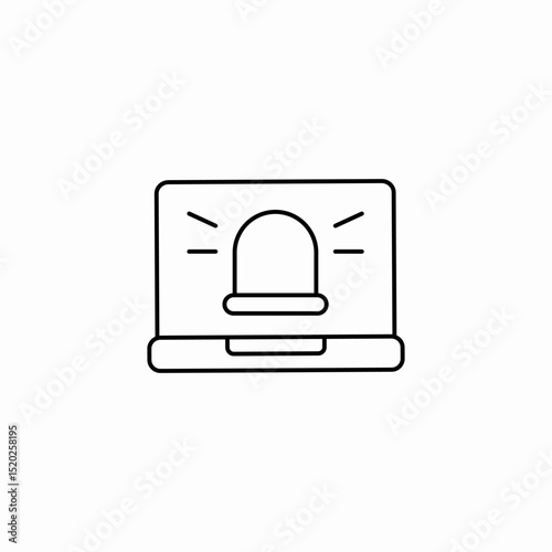 digital sirene laptop icon sign vector