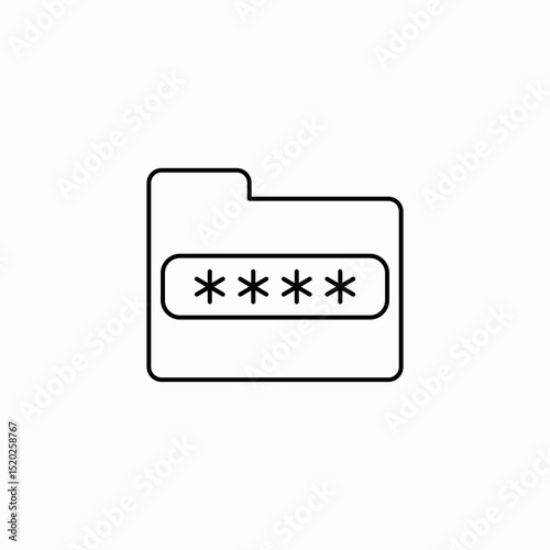 folder password icon sign vector