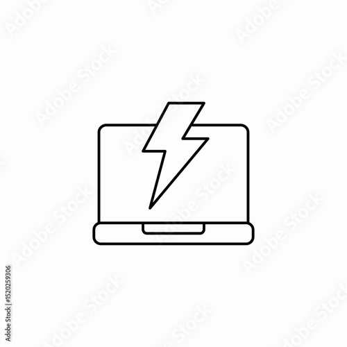 laptop charging icon sign vector