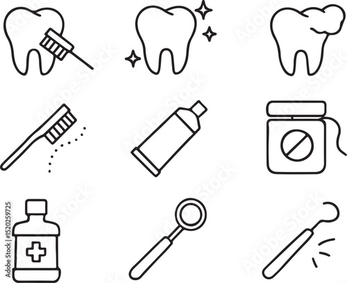 dental icons set
