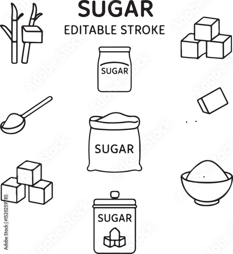 Sugar Editable Stroke Icons