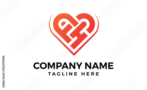 Love logo design vectorgeometric H and A with hearth logo vector linear love vector logo concept