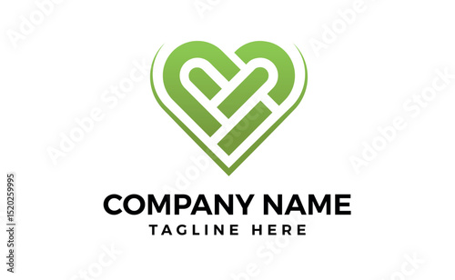 Love organics herbal leaf nature green heart plant concept logo design icon symbol.