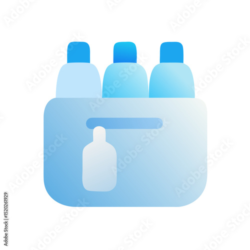 Stylized blue gradient cooler icon representing beverage storage and travel