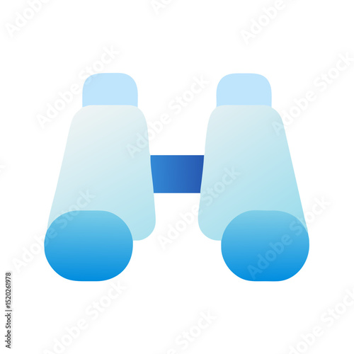 Blue gradient travel binoculars icon representing adventure and sightseeing in a sleek design