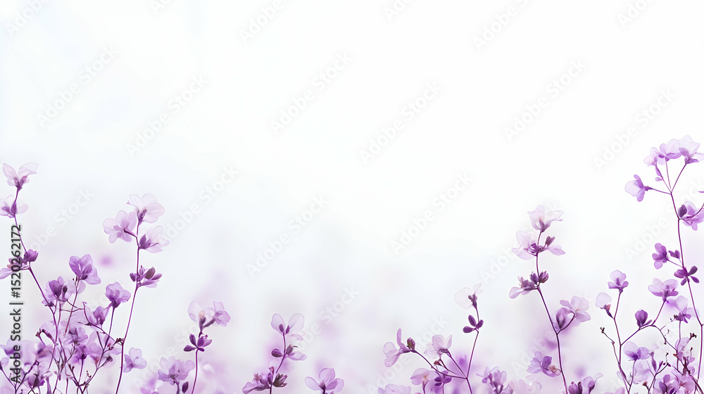 Obraz premium Delicate Lavender Flowers On White Background
