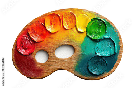 paint palette icon art theme colorful paint blobs flat vector style isolated on transparent background photo